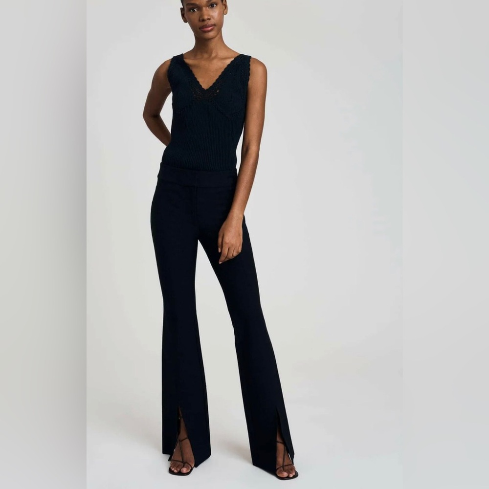 Derek Lam 10 Crosby Maeve Front Slit Trousers in Black Size 6-8